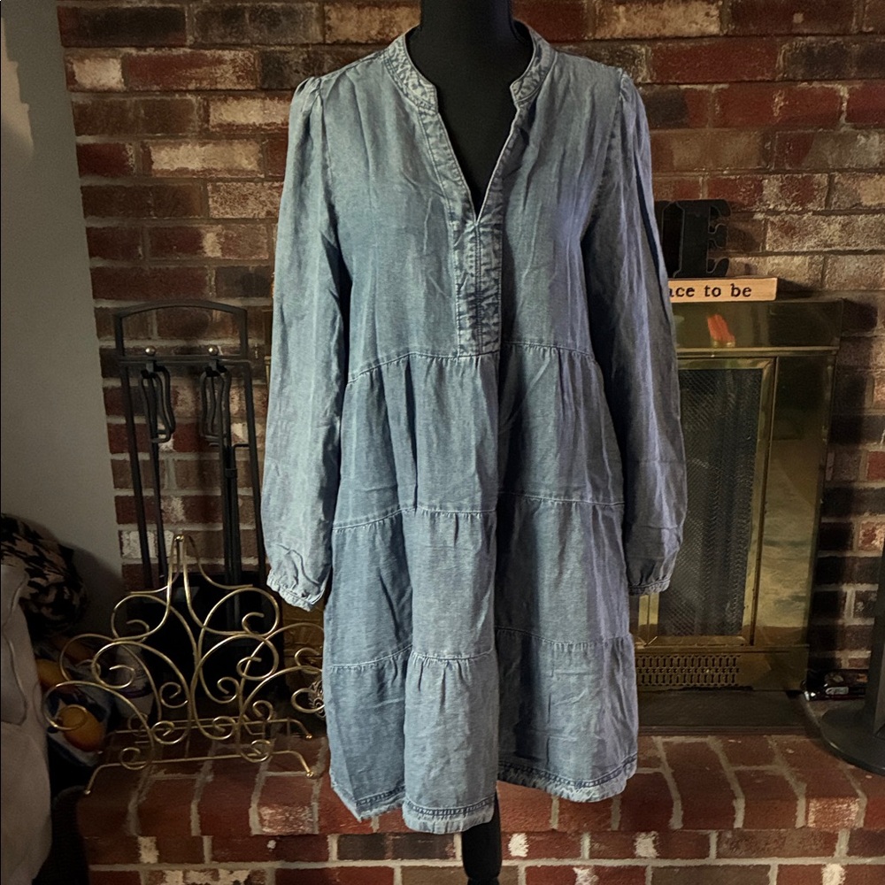 Denim Long Sleeve Dress# B